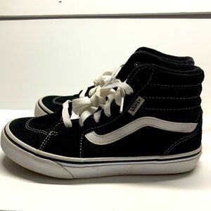 Vans Youth/Kids Skateboard suede Canvas High Top Sneakers, Size 3Y, Black/White